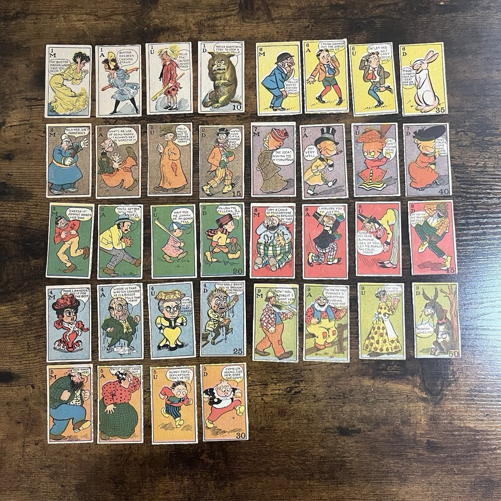 Hee Haw And Her Name Was Maud Complete Set Of 36 Comic Cards From Early 1900s